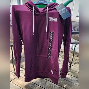 Hoodie womens size small.  triumph motorcycles. Maroon red.